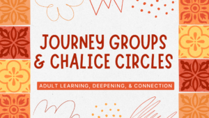 Journey groups & chalice circles with orange flowers and shapes